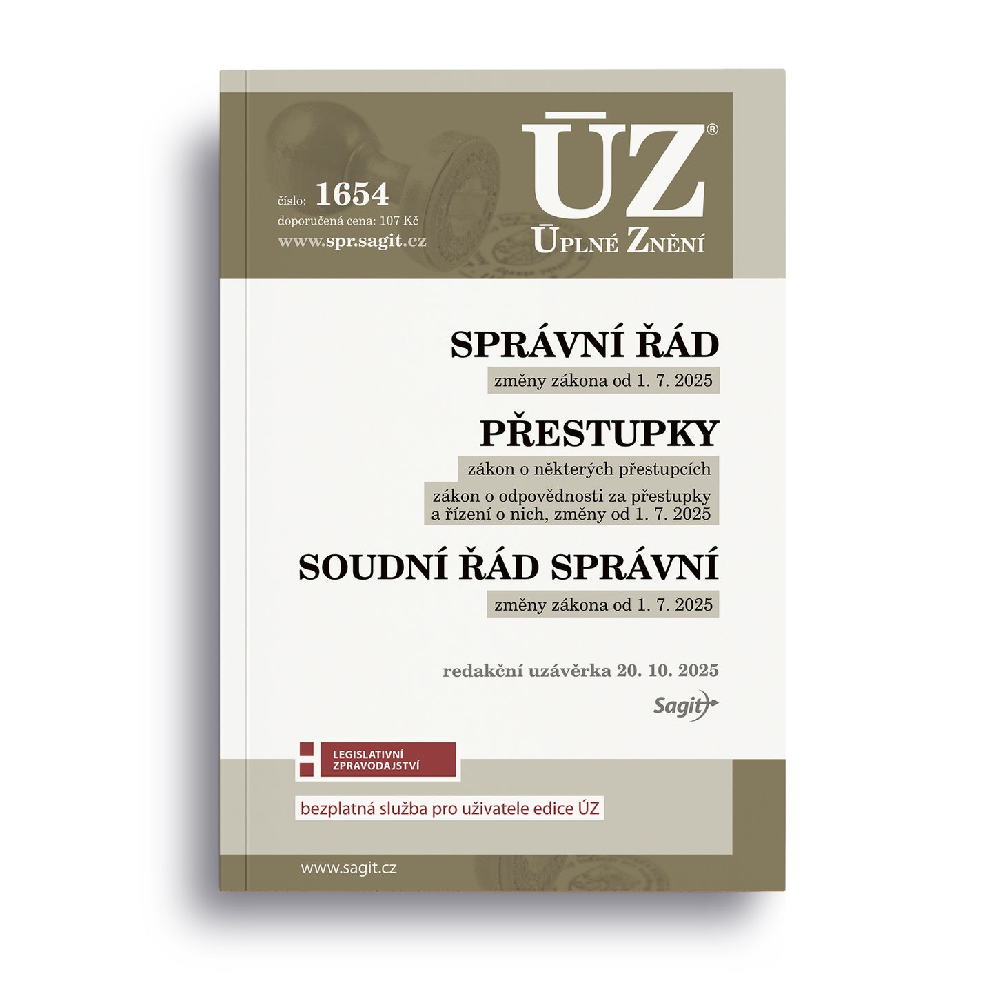ÚZ - 1654 Správní řád, Soudní řád správní, Přestupky